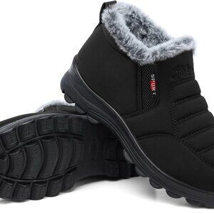 Women's Waterproof Winter Snow Boots Ankle Booties, Size 5, Color Black, Synthet